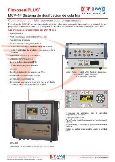 Valco Melton MCP-4F Cold Glue System (Spanish) preview