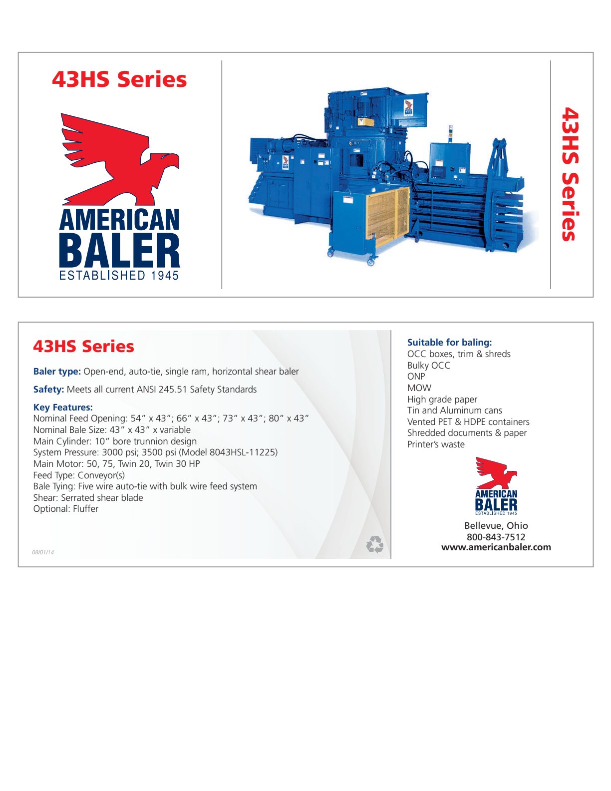 American Baler 43HS Series Brochure preview
