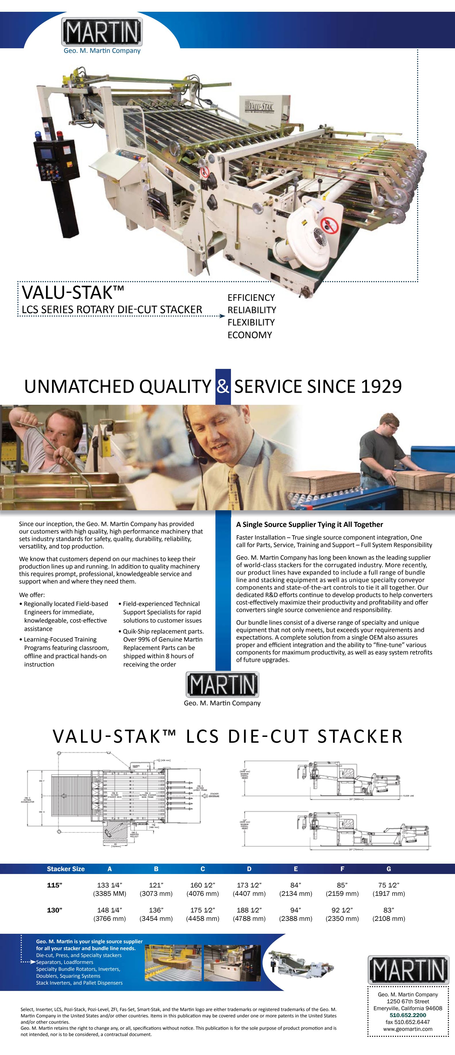 Geo Martin Valu Stak LCS Series Brochure preview